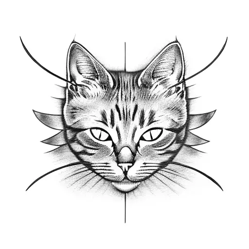 cat and a harpoon tattoo design idea