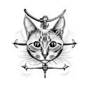 cat and a harpoon tattoo design idea