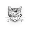 cat and a harpoon tattoo design idea