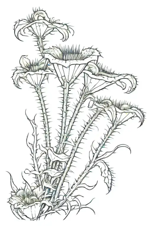 Venus flytrap stems and thorns tattoo design idea