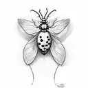 ladybug on antler tattoo design idea