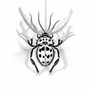 ladybug on antler tattoo design idea
