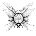 ladybug on antler tattoo design idea