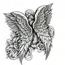 BIRTHDAY DATE FOR TWIN BABES 11/12/23 ANGEL WINGS tattoo design idea