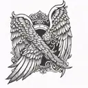 BIRTHDAY DATE FOR TWIN BABES 11/12/23 ANGEL WINGS tattoo design idea