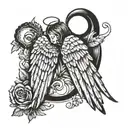 BIRTHDAY DATE FOR TWIN BABES 11/12/23 ANGEL WINGS tattoo design idea