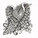 BIRTHDAY DATE FOR TWIN BABES 11/12/23 ANGEL WINGS tattoo design idea