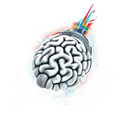 grenade made of brain tattoo design idea