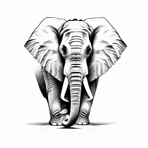 elephant face tattoo design idea