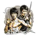 bruce lee and kill bill tattoo design idea