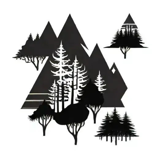 forest on fire  tattoo design idea