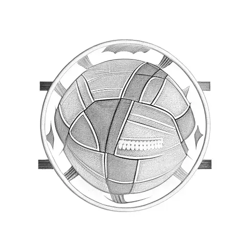 A football made up of barber tools like scissors, clippers, and trimmers, showcasing the client's fusion of interests. tattoo design idea
