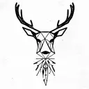 spiritual anima deer tattoo design idea