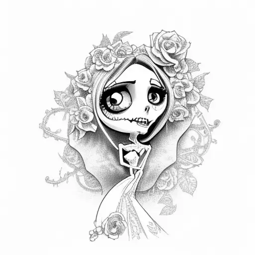 corpse bride tattoo design idea