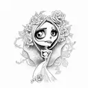corpse bride tattoo design idea