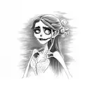 corpse bride tattoo design idea