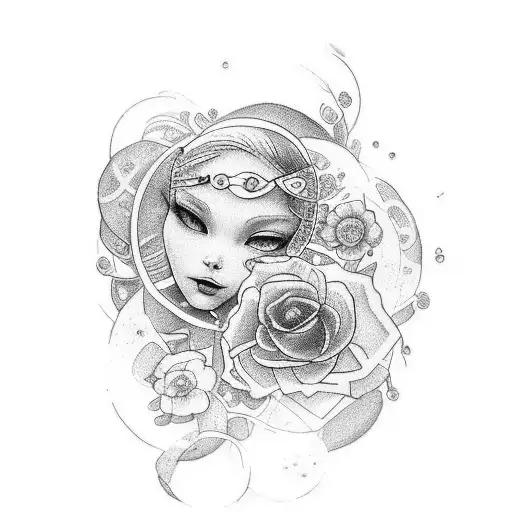 Design a tattoo that pays tribute to your daughter, incorporating the essence of women empowerment. tattoo design idea