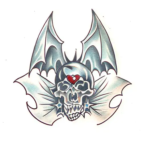 gothic bat tattoo design idea