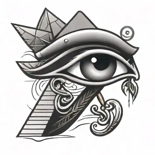 eye of horus with pyramid with eye tattoo design idea