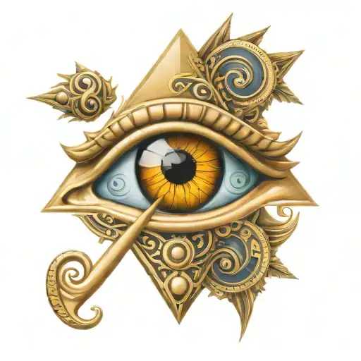 eye of horus with pyramid with eye tattoo design idea