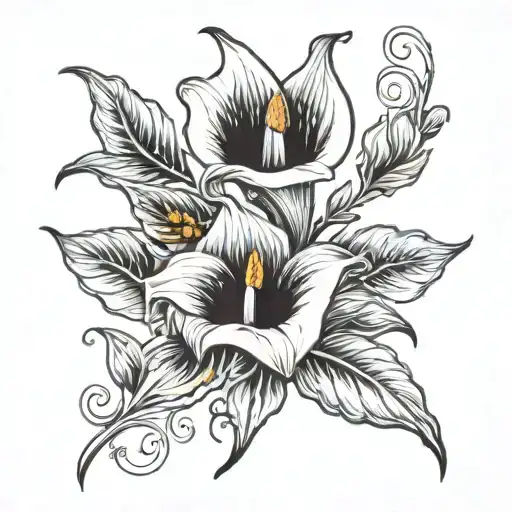 black calla Lilly's  tattoo design idea
