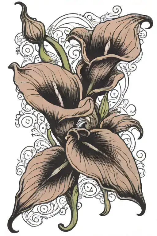 black calla Lilly's  tattoo design idea