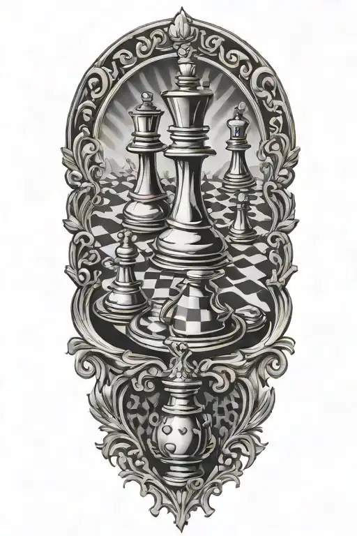 chess board tattoo design idea