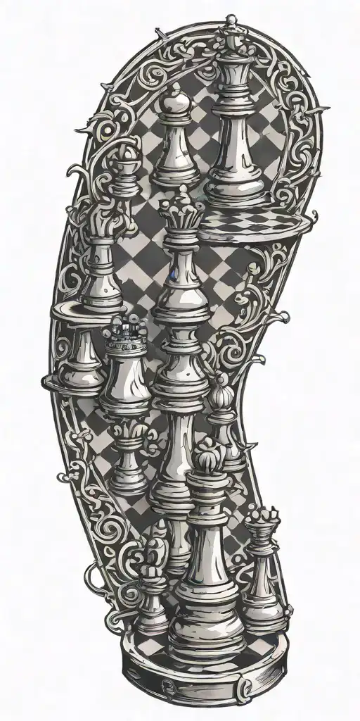 chess board tattoo design idea