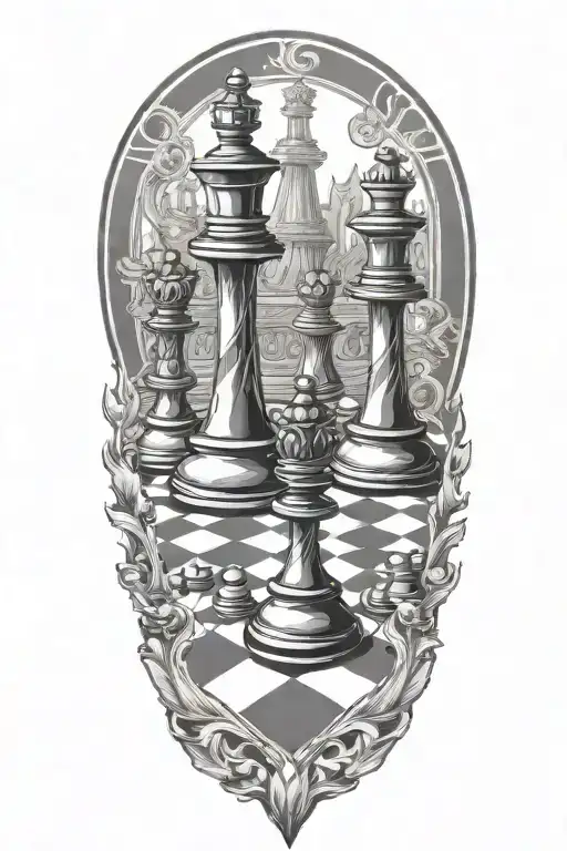 chess board tattoo design idea