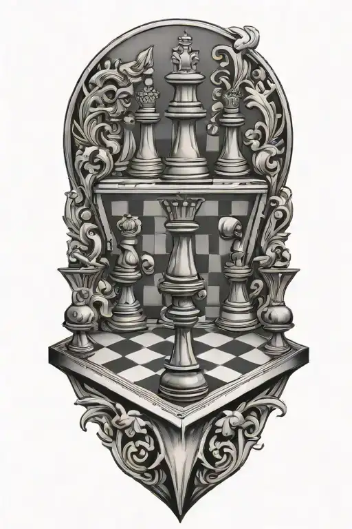 chess board tattoo design idea