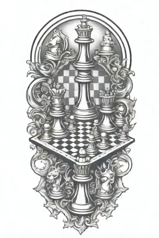 chess board tattoo design idea