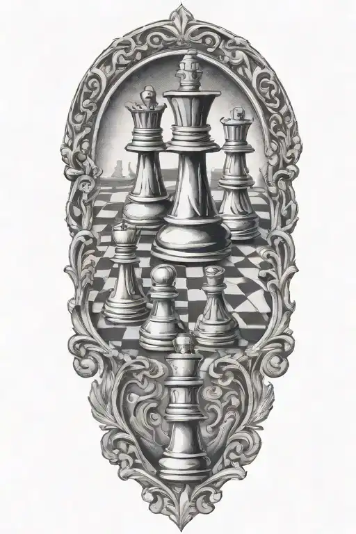 chess board tattoo design idea