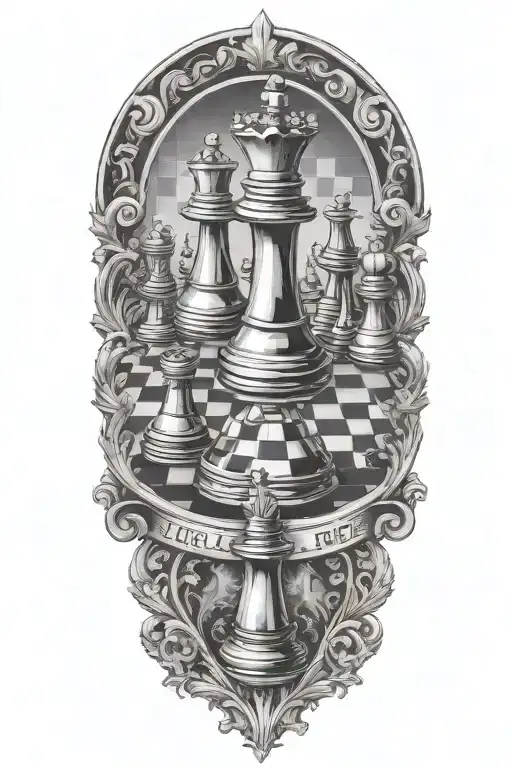 chess board tattoo design idea