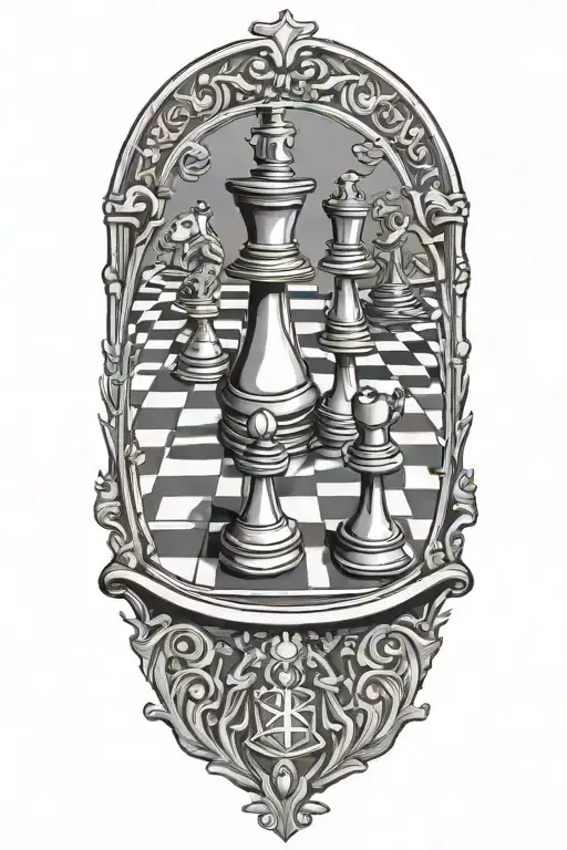 chess board tattoo design idea