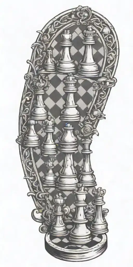 chess board tattoo design idea