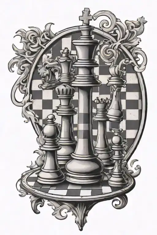 chess board tattoo design idea