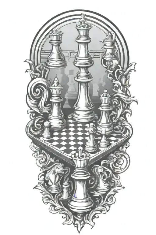 chess board tattoo design idea
