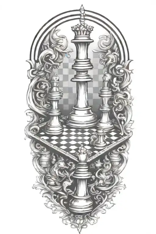 chess board tattoo design idea