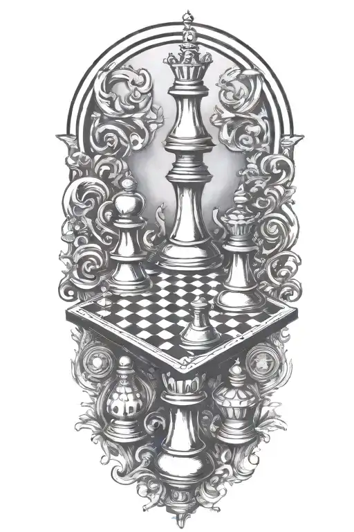 chess board tattoo design idea