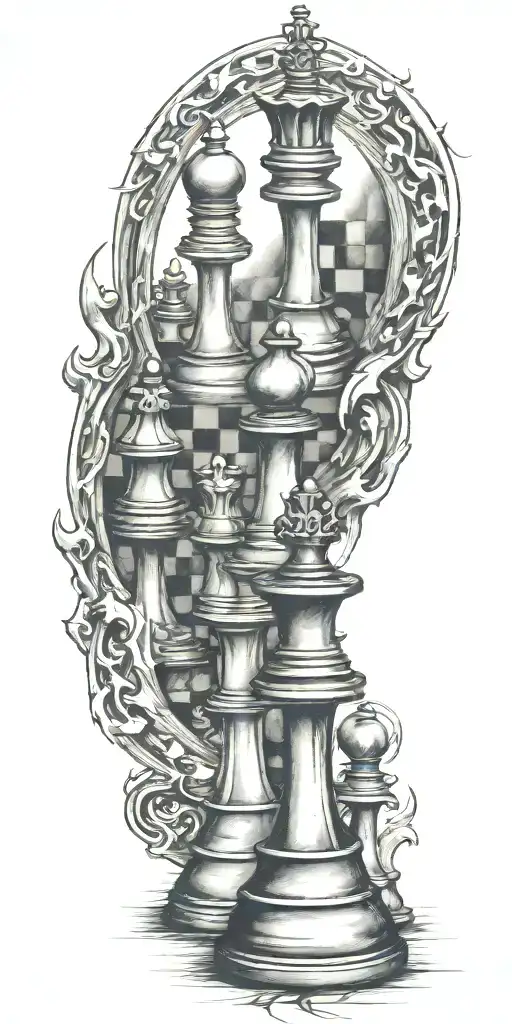 chess board tattoo design idea