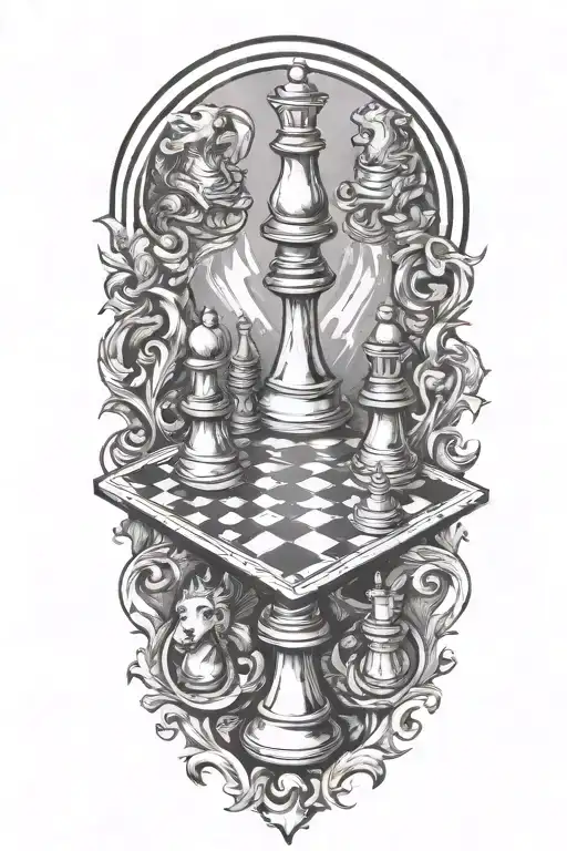 chess board tattoo design idea