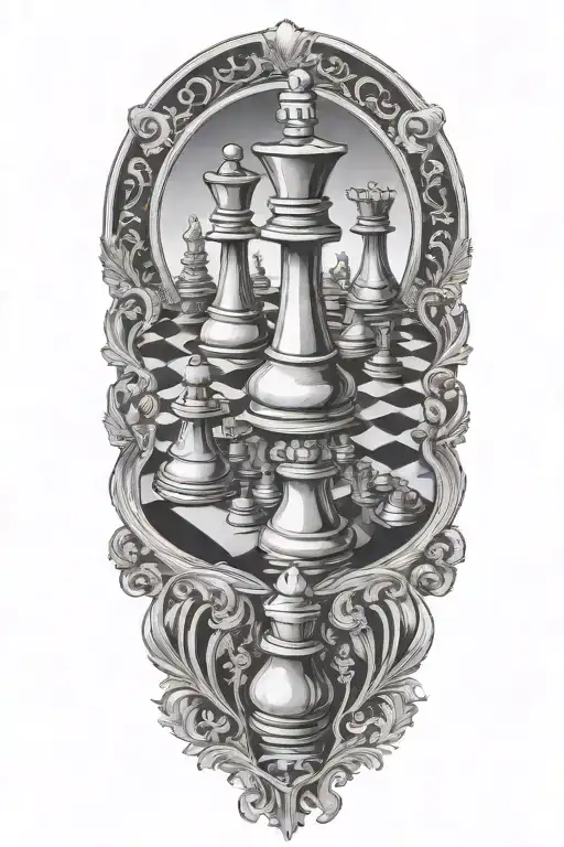 chess board tattoo design idea