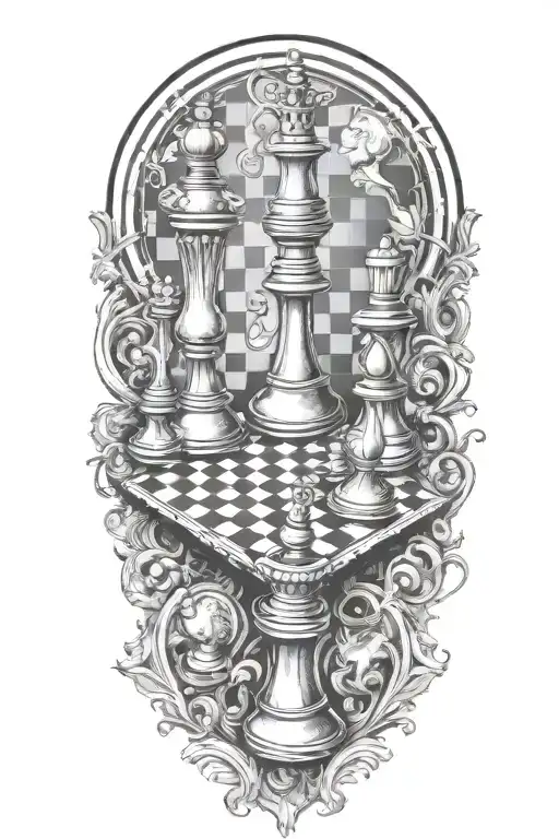chess board tattoo design idea