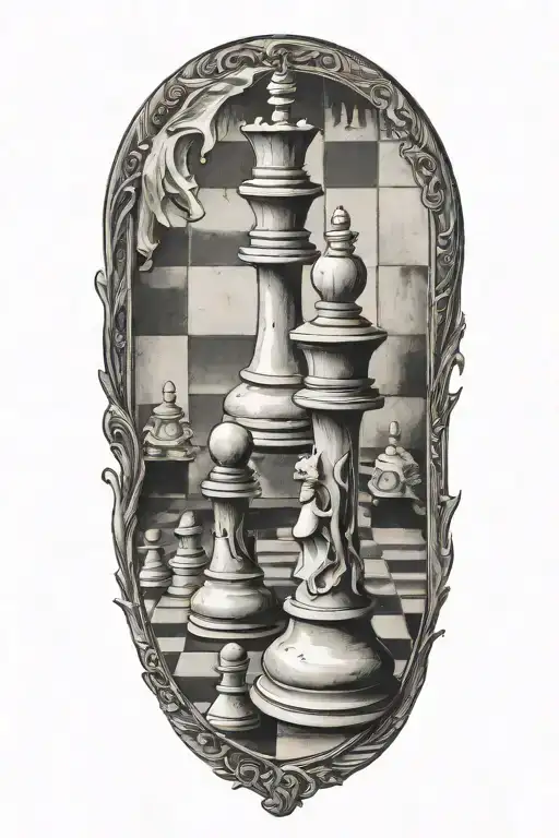 chess board tattoo design idea