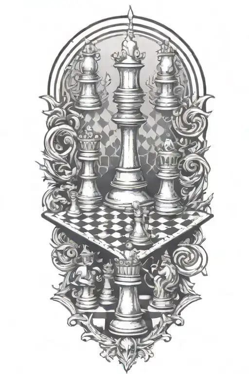 chess board tattoo design idea