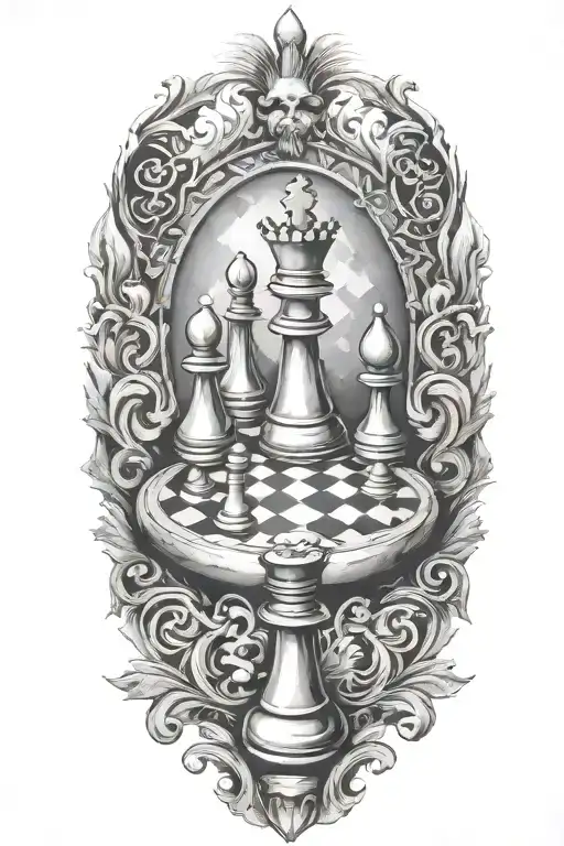 chess board tattoo design idea
