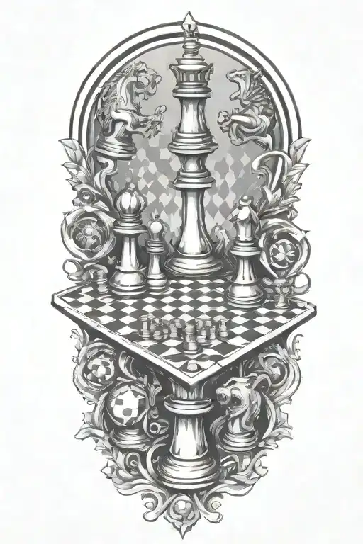 chess board tattoo design idea
