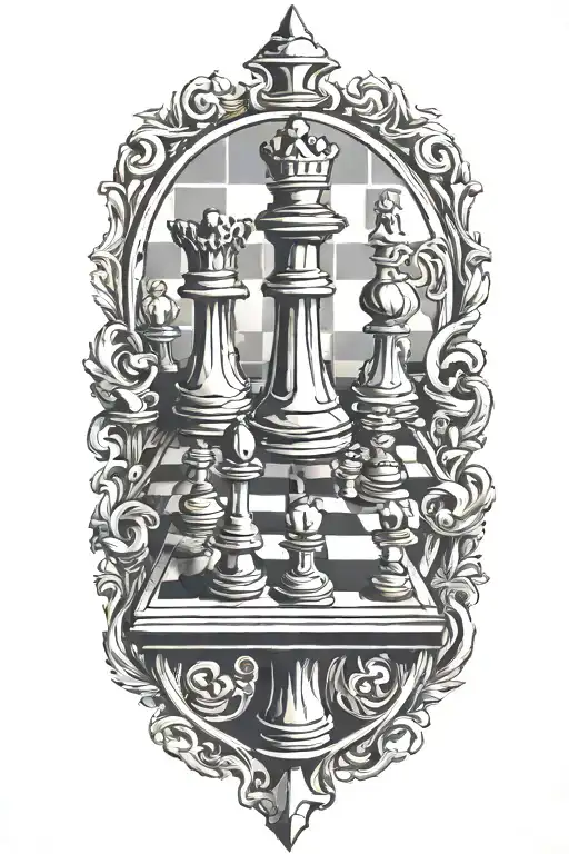 chess board tattoo design idea