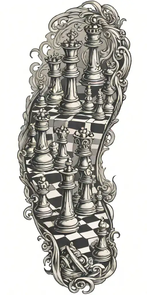 chess board tattoo design idea