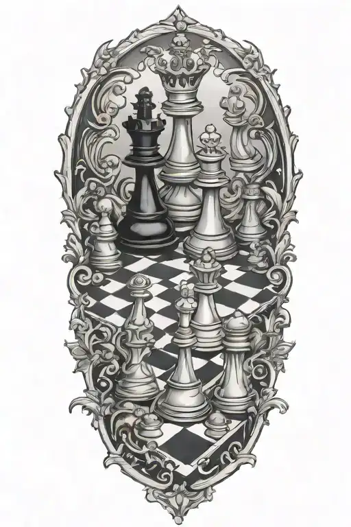 chess board tattoo design idea